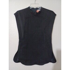 Balenciaga Womens black sleeveless tuxedo TYPE  structured top Size XS